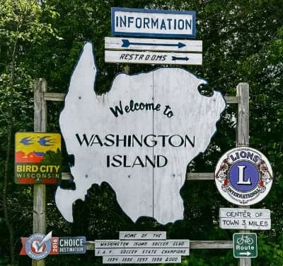 Washington Island sign