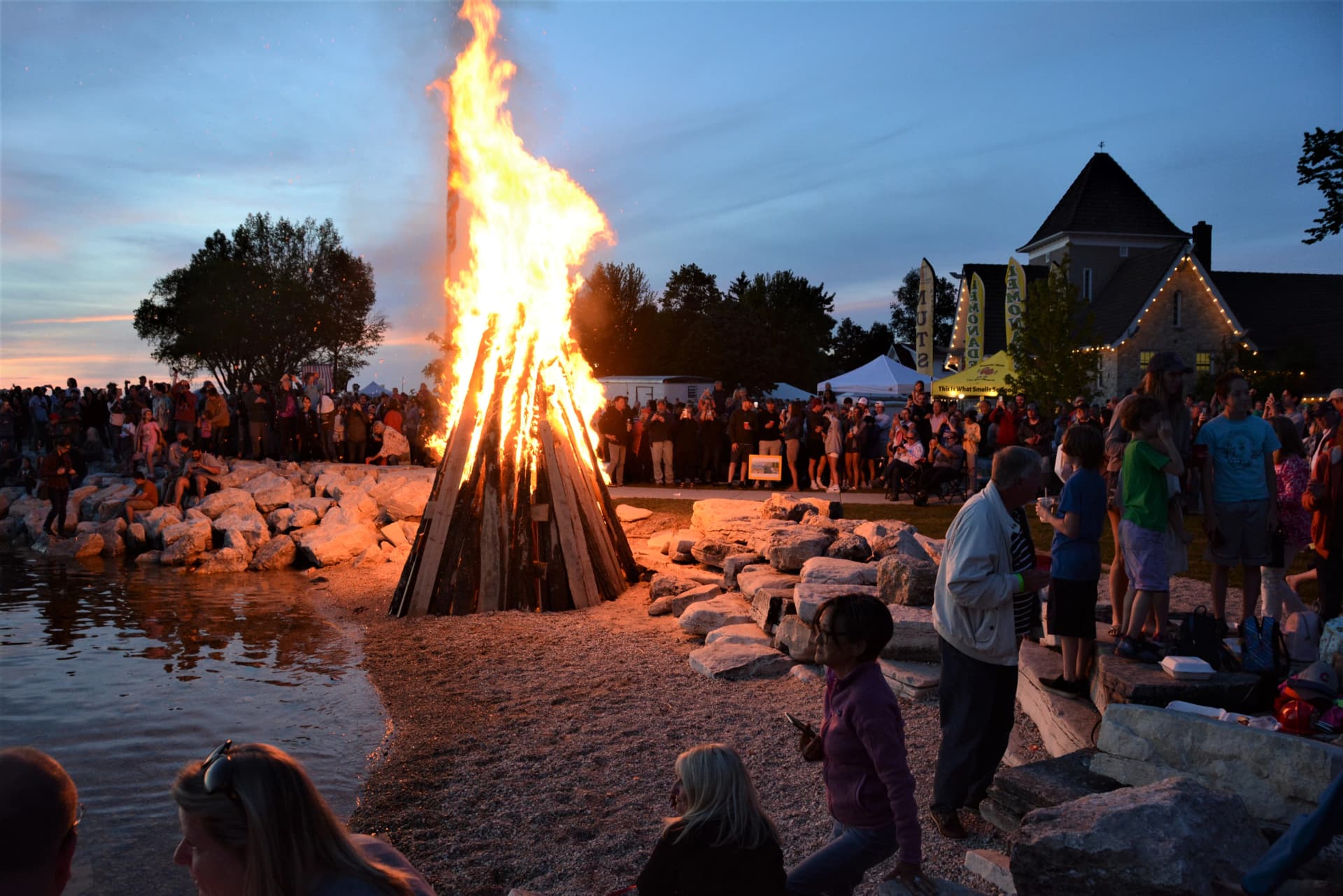 beach bonfire