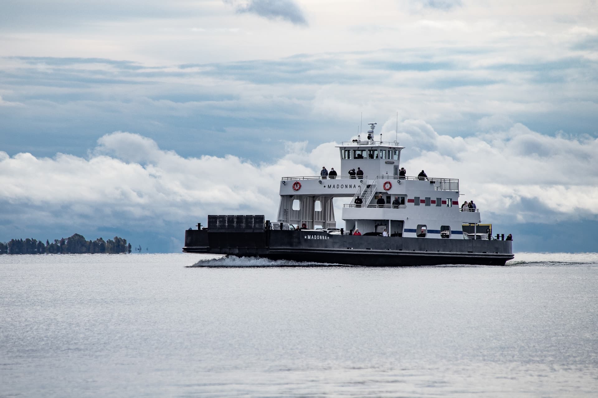 Madonna ferry crossing the water