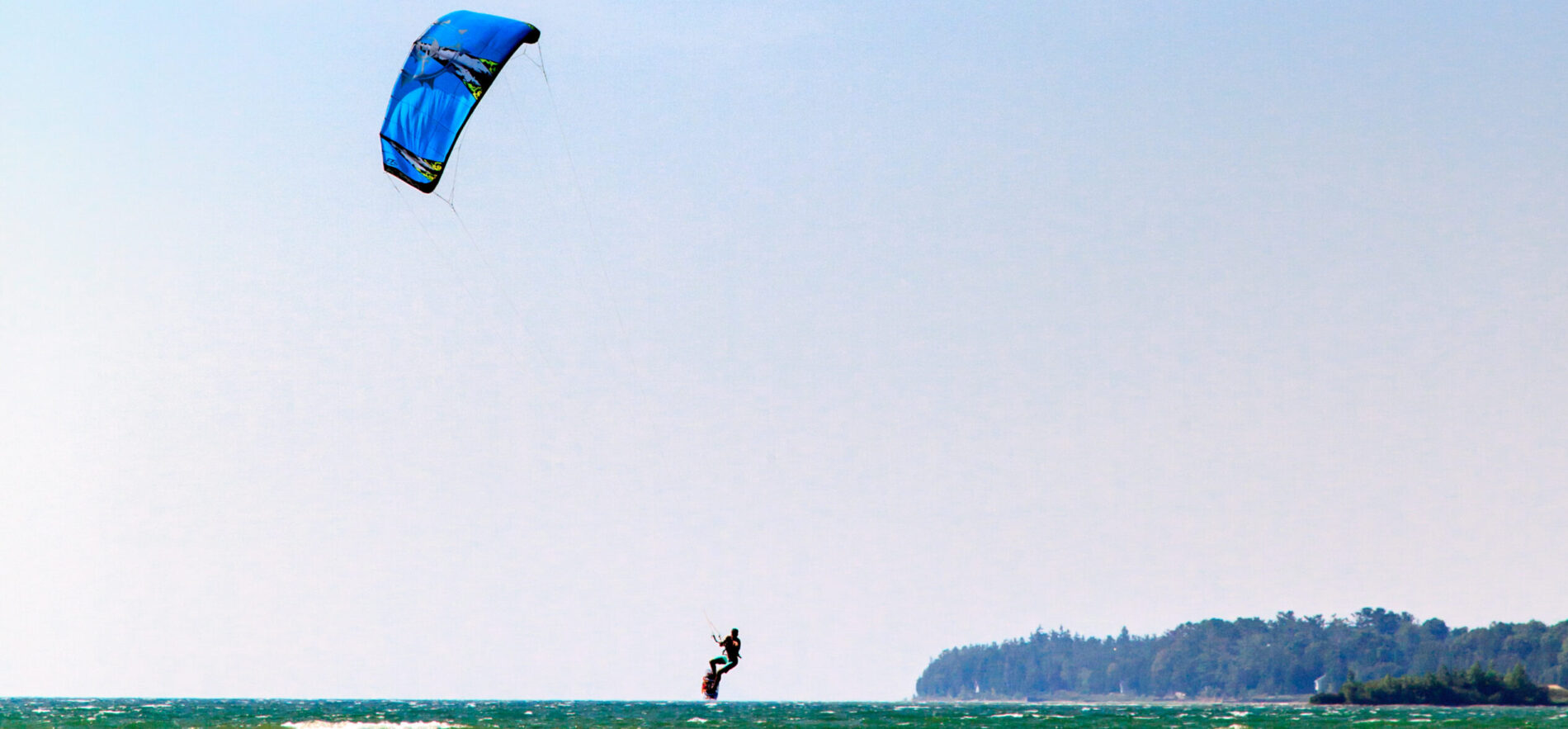Kitesurfer on the water