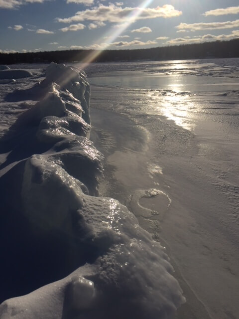 Ice shove on Lake Michigan